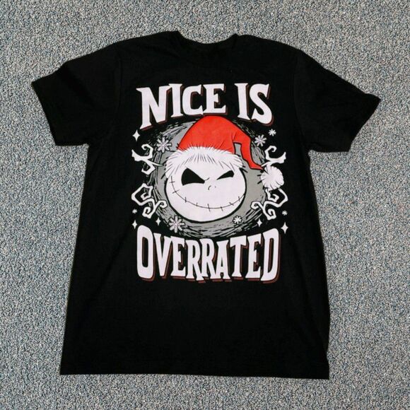 Nightmare Before Christmas 'Nice is Overrated' Jack Disney Men's T-Shirt- Small - Picture 1 of 5